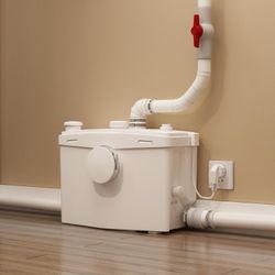 Pump for Upflush Toilet, 800 Watt Sewerage Pump with 4 Water Inlets for Basement Maceratinig Toilet, Kitchen, Sink, Shower, Bathtub Waste Water Dispos