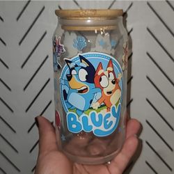 Bluey 18oz Glass Cup 