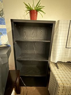 Black Wood 4-Shelf Bookcase