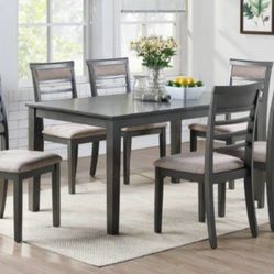 Brand New Grey 7pc Dining Table Set 