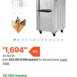 VEVOR 2200W Commercial Soft Ice Cream Machine