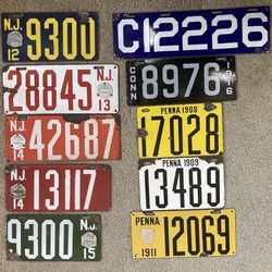Antique Porcelain Auto Plates