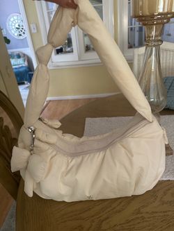 Happily Grey crescent puffer shoulder bag purse