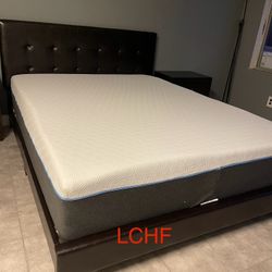 Queen Bed With Mattress Memory Foam 