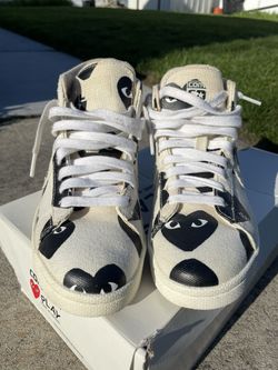 PLAY Comme des Garcons Converse Pro Leather Canvas Black Hearts size 6 men’s