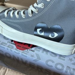 Cdg Converse,  Men’s 8/ Women’s 10, Steel Gray