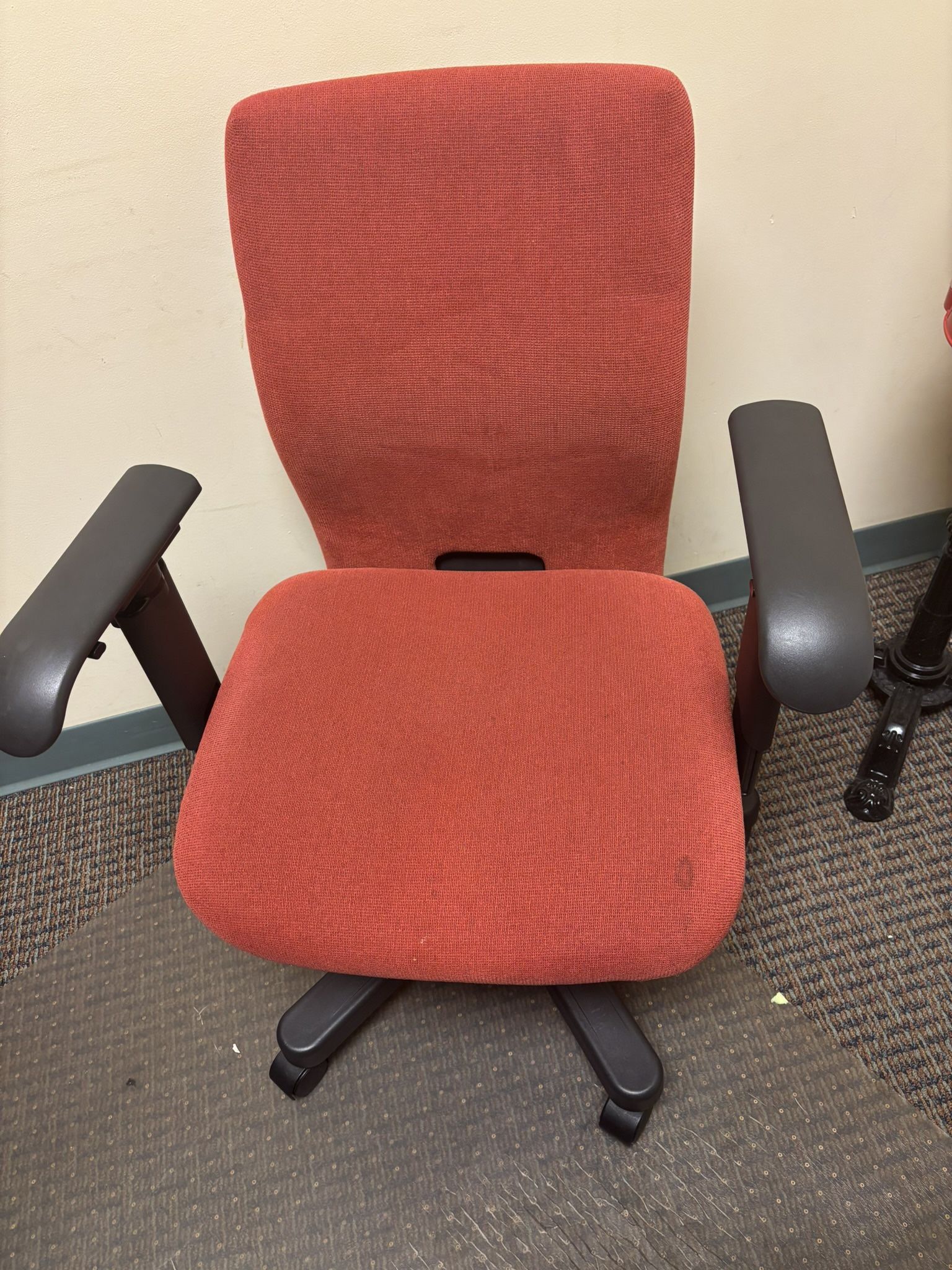 3 like new adjustable base and 2 way adjustable arm high quality/ sturdy office chairs.