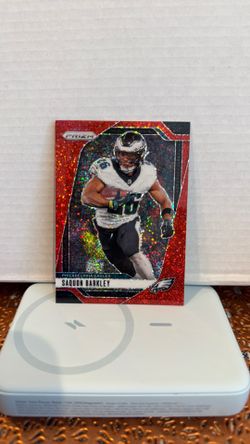 2024 Panini Prizm Eagles Saquon Barkley Red Sparkle
