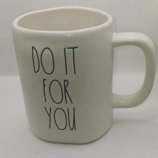 Rae Dunn Artisan Collection by Magenta "Do It For You" Mug, white with black letters