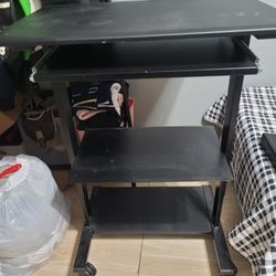 Tall Desk With Room For Printer & Storage