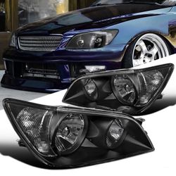 01-05 Lexus IS300 Black Housing Headlights 