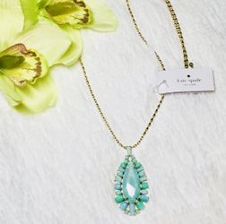 New With Tags- KATE SPADE Gold Seastone White Gold Pendant $128.00 Necklace- NORDSTROM + Free Dust Bag