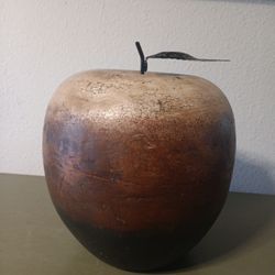 Huge Stoneware 2-pc Apple Sculpture
