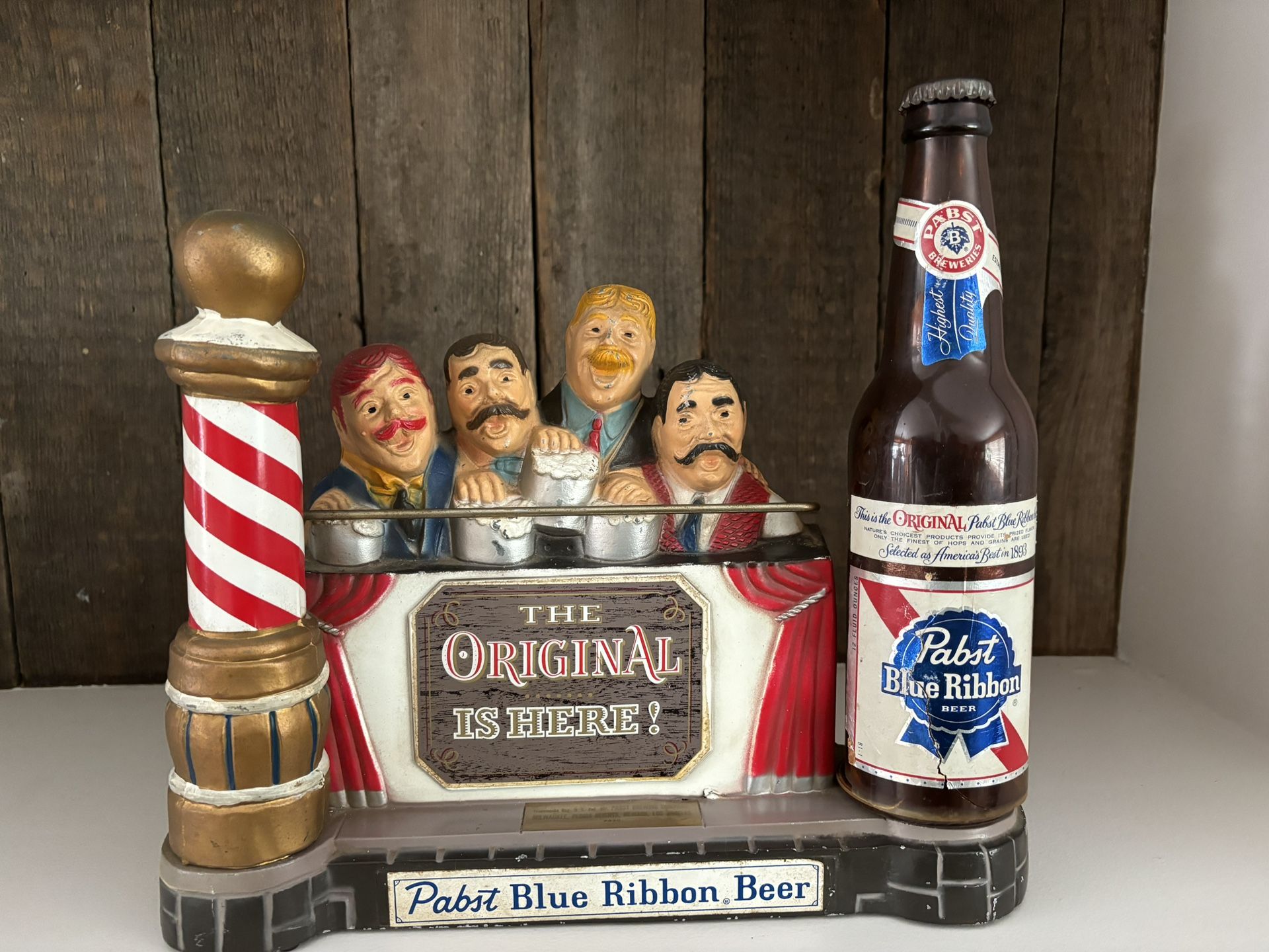 1959 Pabst Blue Ribbon Barber Shop Quartet Back Bar Statue