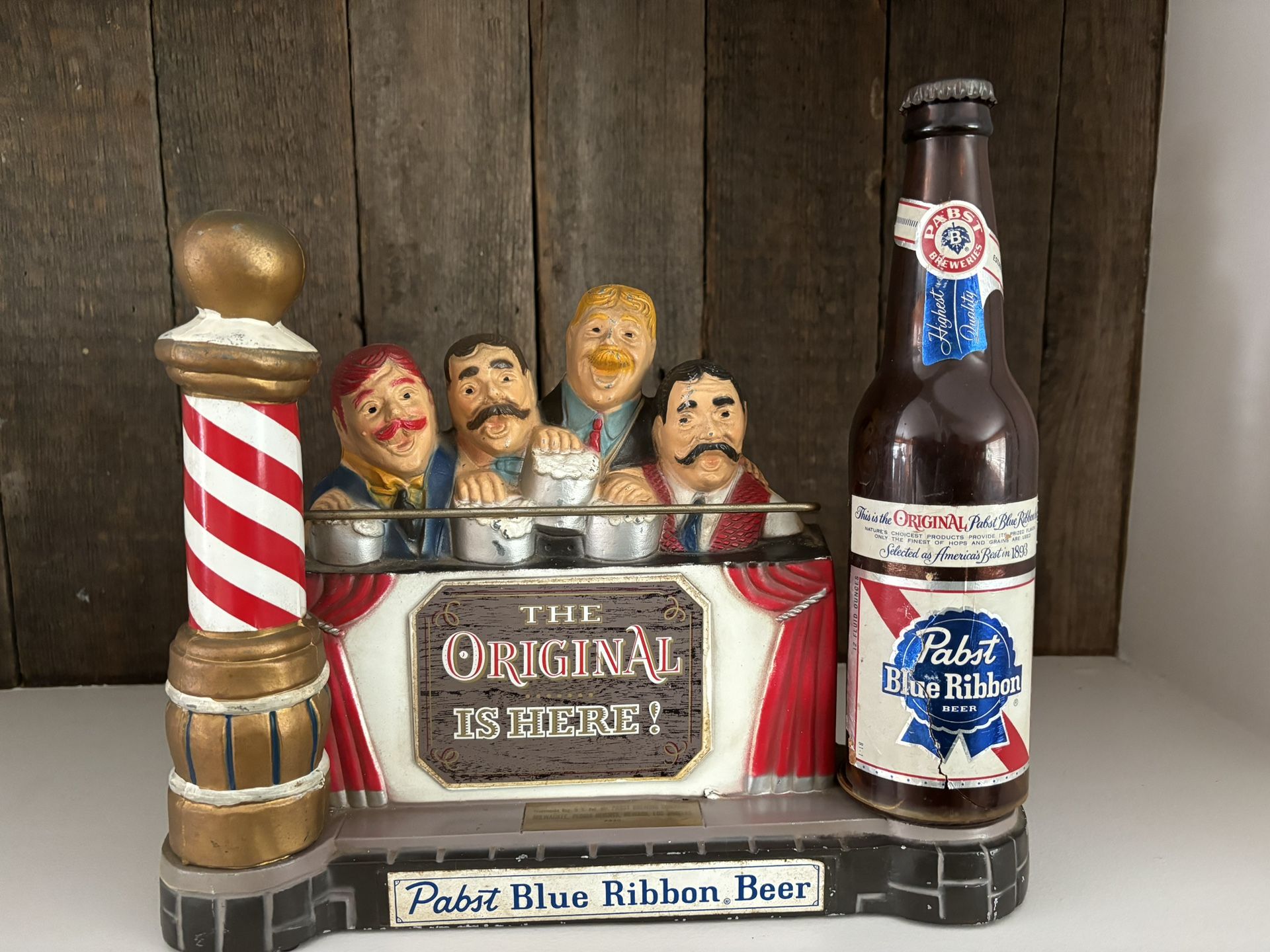  1959 Pabst Blue Ribbon Barber Shop Quartet Back Bar Statue 