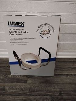 Lumex Raised Toilet Seat with Removable Armrests