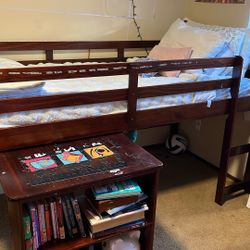 Loft Bed With Desk And Mattress 
