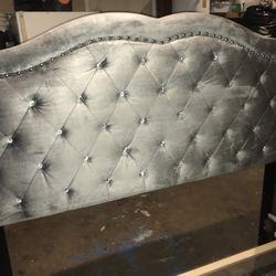 Full Size Bed Frame With Embellished Head Board