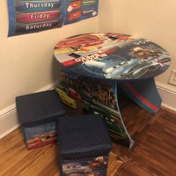 Cars Table With Storage Seats