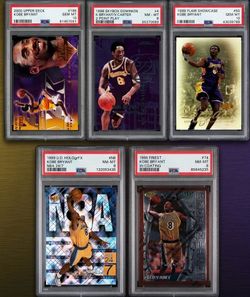 Kobe Bryant PSA Slab Lot - 1996 Finest Rookie Year Era To 2002 Superstars - 5 Graded Cards