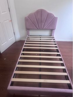Pink Velvet Twin Bed Frame
