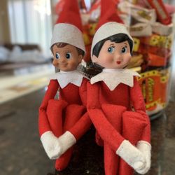 Red Boy & Girl Elf Doll