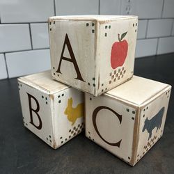 Vintage Oversized Wooden Alphabet Blocks!