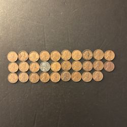 Coins – Lincoln Wheat pennies – great starter set – 1930P  through 1958P – last 29 years of WHEAT pennies – Total 29 coins 