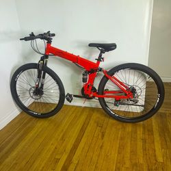 New 21-Speed Adult Foldable Mountain Bike
