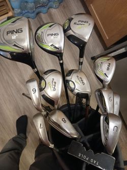 Golf Club Set Right-Handed PING Rapture Regular-Flex Graphite Tad Moore Putter Nike Stand Bag