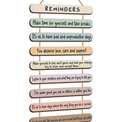 Mental Health Reminders Wall Decor Wooden