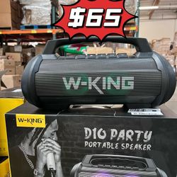 ❤️$65❤️ W-KING Portable Speakers Bluetooth Wireless, 120W Max Loudest Bluetooth Speaker, IPX6 Waterproof Outdoor Speaker with 70W Deep Bass/2*Subwoofe