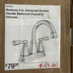 MOEN Banbury 4 in. Centerset Double Handle Bathroom Faucet in Chrome