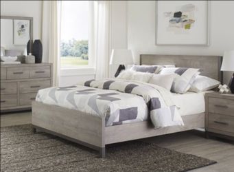 Zephyr modern gray queen bed
