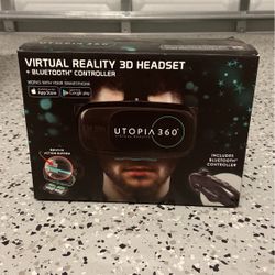 Virtual reality 3-D Headset Pl., Bluetooth controller