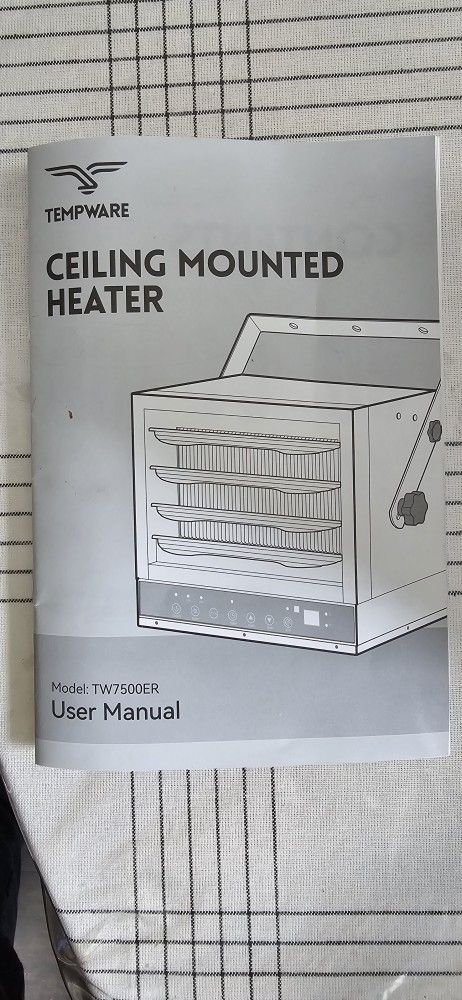 TEMPWARE CEILING MOUNT DIGITAL HEATER MODEL TW7500ER