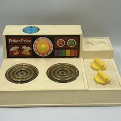 Vintage 1978 Fisher Price Cook Top Stove Magic Burners #919 Bell Dings works!