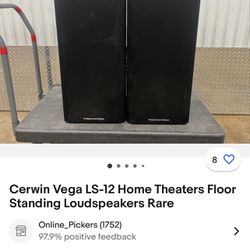 Cerwin-Vega LS-12 Floor Theater Speakers 