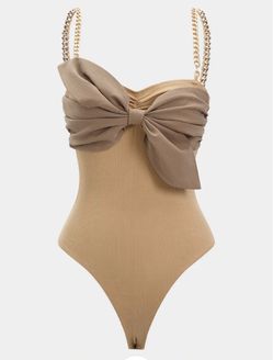 Micas Brown Bow Bodysuit Size XL