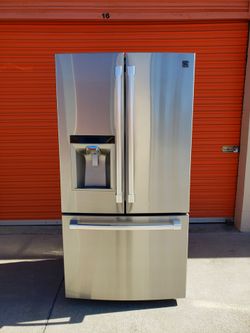 Free Delivery Stainless Steel French Door Bottom Freezer Refrigerator Kenmore 23 CuFt Works Perfectly Super Clean