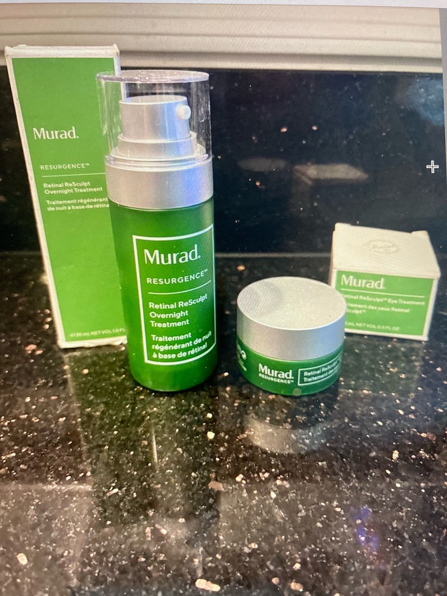 Murad Resurgence Retinol ReSculpt Overnight 1 oz & Eye Treatment Bundle .50 oz