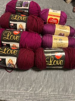 Red Heart & Caron Yarn Bundle – Purple & Burgundy
