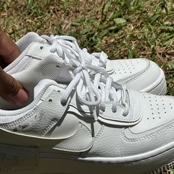 Nike Air Force 1 Shadow sneakers in the "Triple White"