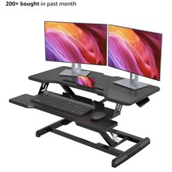 New large high quality 32 inch computer desk riser with keyboard tray and smooth lift lever