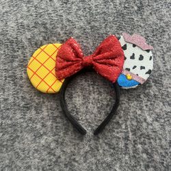 Toy Story Woody Inspired Adult Mouse Ears Headband with Red Bow