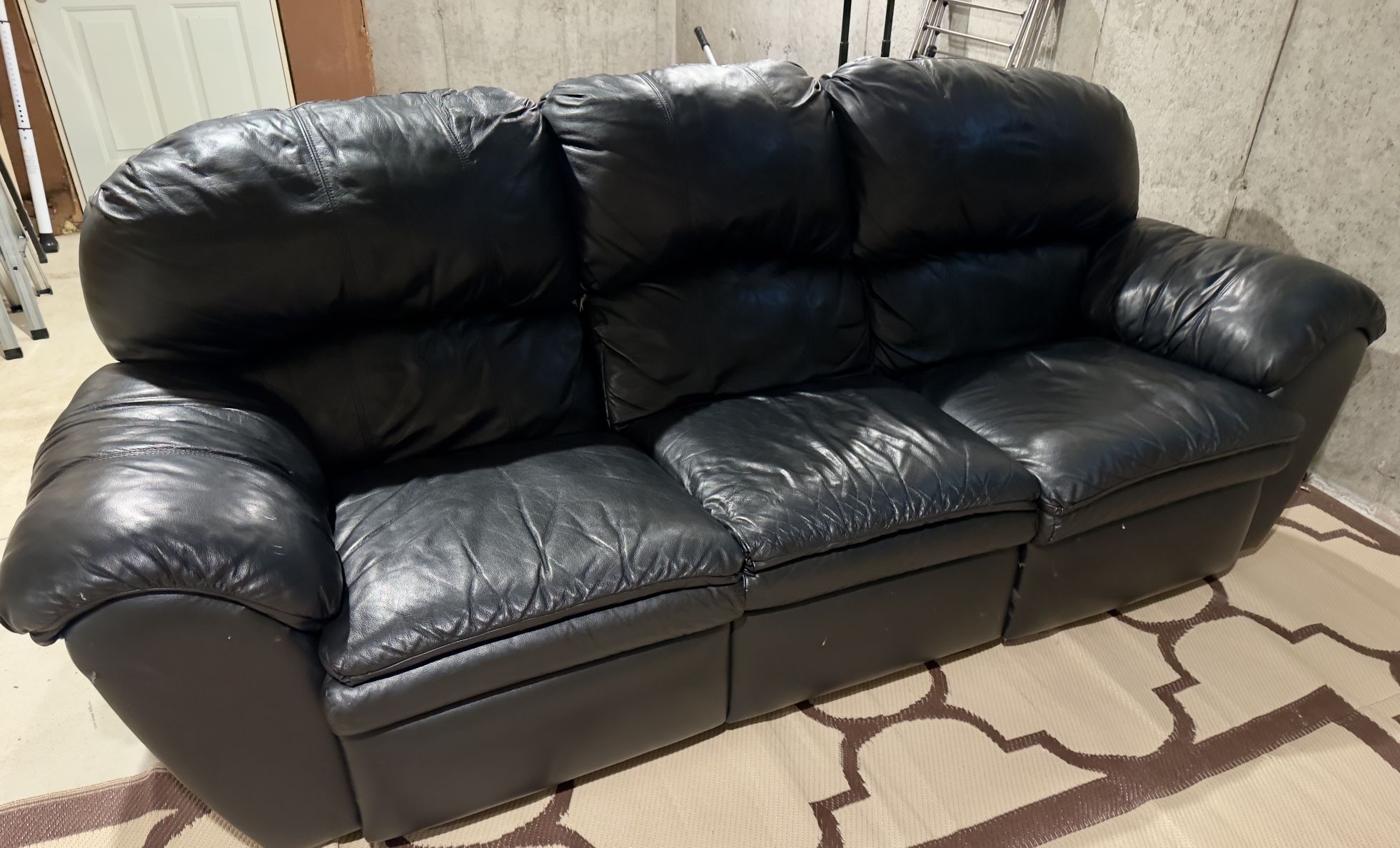Genuine Leather Reclining Sofa