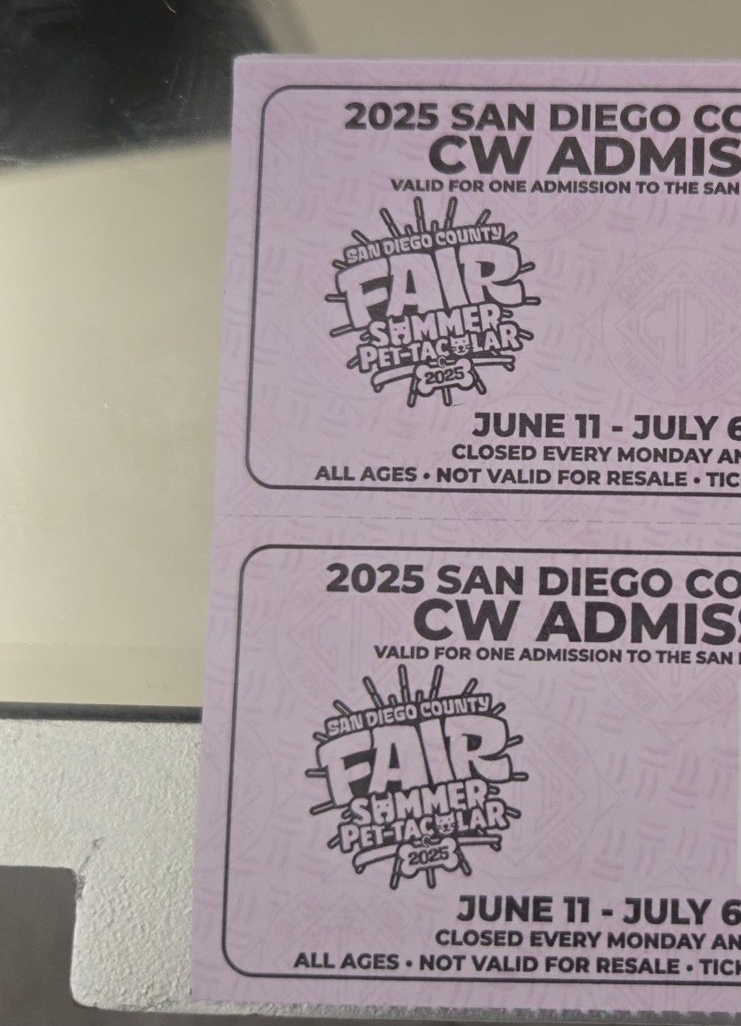 San Diego Fair Tickets x2