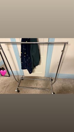 Chrome Rolling Clothes Rack