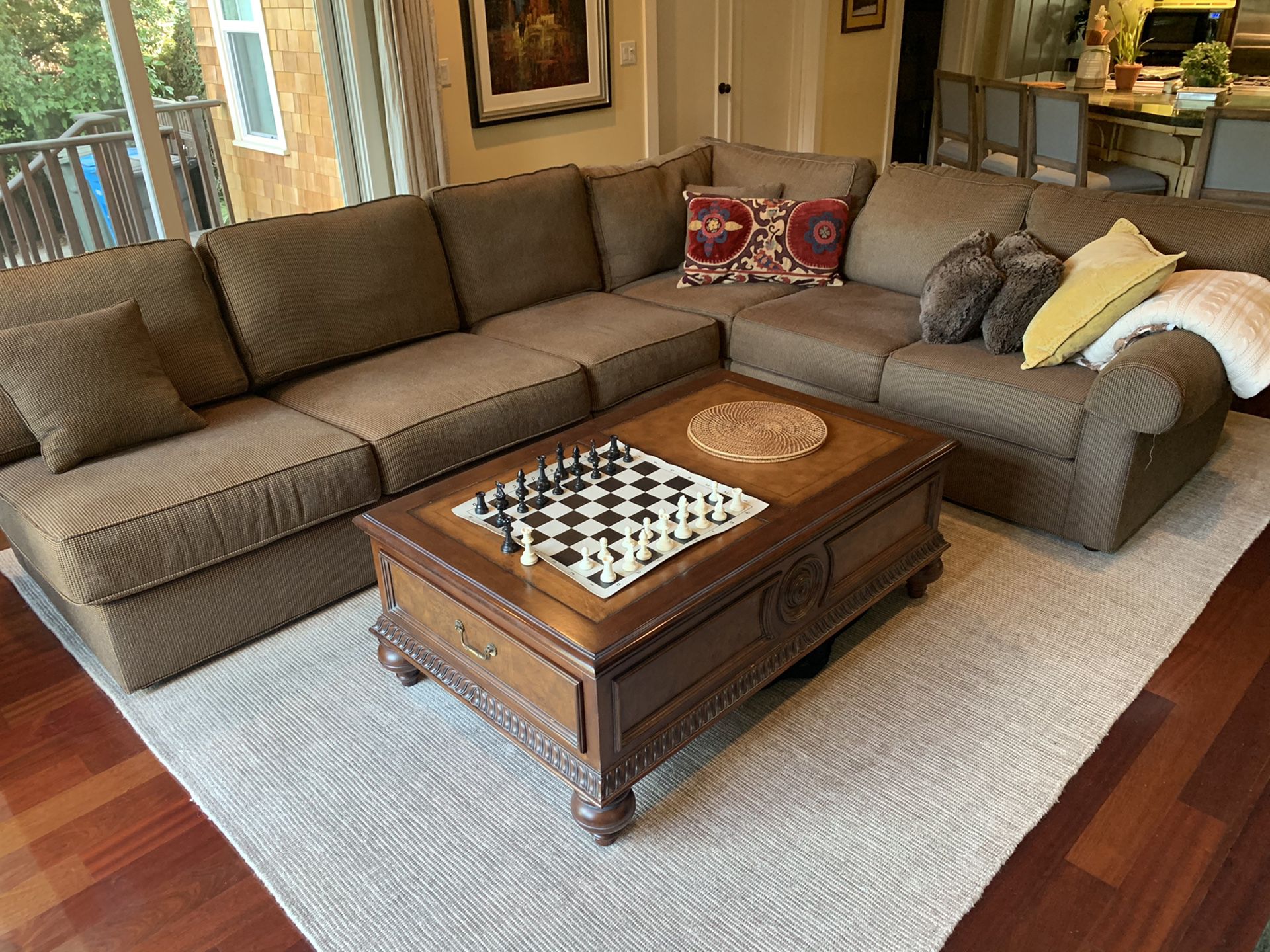 Ethan Allen Sectional Sofa and Coffee Table!