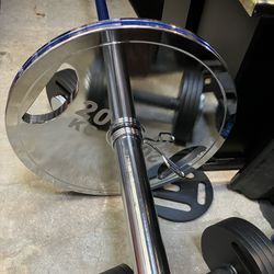 Olympic 7ft bar With 2 Chrome Weights 